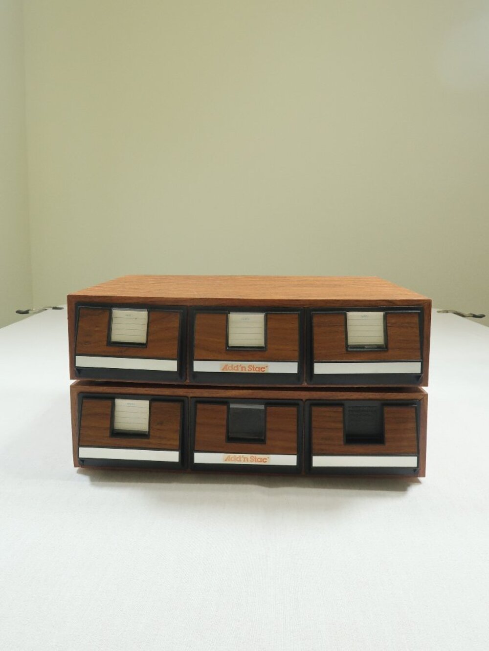 Vintage Add ’N Stac Woodgrain Cassette Tape Storage Cases – Holds 42 + Tapes